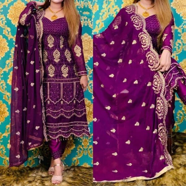 Georgette With Embroidery 3pcs